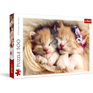 image:imageTrefl Sleeping Kittens 500 Piece Jigsaw Puzzle Red 19x13 Print DIY Jigsaw Creative Fun Classic Puzzle for Adults and Children from 10 Years Old