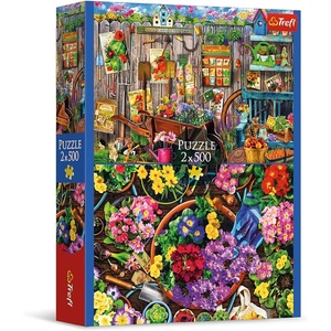 image:imageTrefl Working in the Garden 2x500 Piece Jigsaw Puzzle 19x13 Print Two Separate Illustration DIY Creative Fun Classic Puzzle for Adults and Children from 10 Years Old