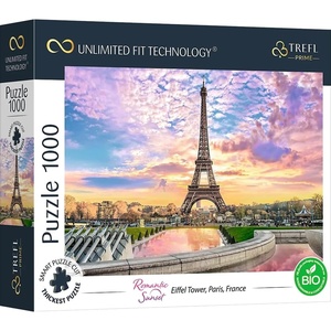 image:imageTrefl 1000 Pieces Thickest Cardboard Organic Tour Entertainment for Adults and Children from 12 Years 10693 Romantic Sunset UFT Puzzles Eiffel Tower Paris France 1000