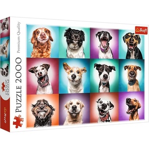 image:imageTrefl Funny Dog Portraits II 2000 Piece Jigsaw Puzzle Red 38x27 Print DIY Puzzle Creative Fun Classic Puzzle for Adults and Children from 15 Years Old
