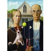image:imageTrefl American Gothic Dog Edition 500 Piece Jigsaw Puzzle Red 19x13 Print DIY Creative Fun Classic Puzzle for Adults and Children from 10 Years Old