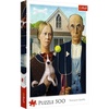 image:imageTrefl American Gothic Dog Edition 500 Piece Jigsaw Puzzle Red 19x13 Print DIY Creative Fun Classic Puzzle for Adults and Children from 10 Years Old