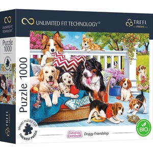 image:imageTrefl Premium  UFT Cuteness Overload Doggy Friendship Puzzles  1000 Pieces Thickest Cardboard Organic Dogs Puppies Animals Soft Image Entertainment for Adults and Children from 12 Years