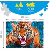 image:imageTrefl Facing a Tiger 600 Piece Jigsaw Puzzle Crazy Shapes Print DIY Puzzle Creative Fun Classic Puzzle for Adults and Children from 10 Years Old