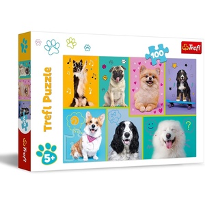 image:imageTrefl in the World of Dogs 100 Piece Jigsaw Puzzle Red 16x11 Print DIY Puzzle Creative Fun Classic Puzzle for Adults and Children from 5 Years Old