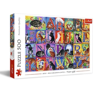image:imageTrefl Cats Alphabet 500 Piece Jigsaw Puzzle Red 19x13 Print DIY Creative Fun Classic Puzzle for Adults and Children from 10 Years Old