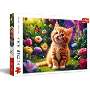 image:imageTrefl Cute Kitty 500 Piece Jigsaw Puzzle Red 19x13 Print DIY Creative Fun Classic Puzzle for Adults and Children from 10 Years Old