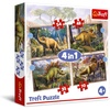 image:imageTrefl 4in1 Jigsaw Puzzle Interesting Dinosaurs Print DIY Puzzle Creative Fun Classic Jigsaw for Adults and Children from 4 Years Old