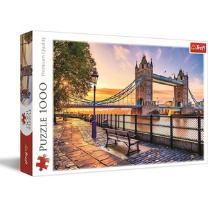 image:imageTrefl Tower Bridge London 1000 Jigsaw Puzzle Red 27x19 Print Painted Nostalgic Pictures Perfect Matching of Elements for Adults and Children from 14 Years Old