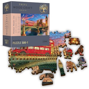 image:imageTrefl 20155 5001 Teile Wood Craft unregelmige Formen 50 Figuren englischer Monumente Symbole fr Erwachsene und Kinder ab 12 Jahren Puzzle Palace of Westminster Big Ben London