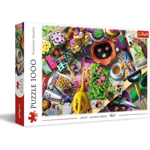 image:imageTrefl Tidying up the Garden 1000 Piece Jigsaw Puzzle Red 27x19 Print DIY Puzzle Creative Fun Classic Jigsaw for Adults and Children from 14 Years Old