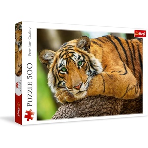 image:imageTrefl Tiger Portrait 500 Piece Jigsaw Puzzle Red 19x13 Print DIY Puzzle Creative Fun Classic Puzzle for Adults and Children from 14 Years Old