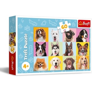 image:imageTrefl Cute Dogs 60 Piece Jigsaw Puzzle Red Print DIY Puzzle Creative Fun Classic Jigsaw for Adults and Children from 4 Years Old