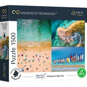 image:imageTrefl Prime 1500 Piece Puzzle  Romantic Sunset Vernazza Liguria ItalyUft Aerial Mindblow Waiting for High Tide Puzzles