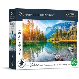 image:imageTrefl Prime 1500 Piece Puzzle  Romantic Sunset Vernazza Liguria ItalyUft Puzzle Wanderlust at the Foot of Alps  Hintersee Lake  Germany