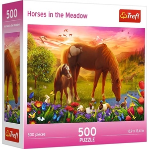 image:imageTrefl Family of Horses 500Piece Jigsaw Puzzle 19x13 Print DIY Puzzle Creative Fun Classic Jigsaw for Adults and Children from 10 Years Old